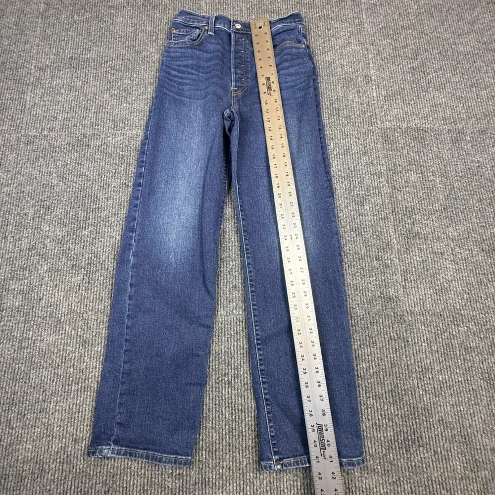 Levis Ribcage Straight Jeans Womens 29 Dark Wash High Rise Button Fly 79078-0046